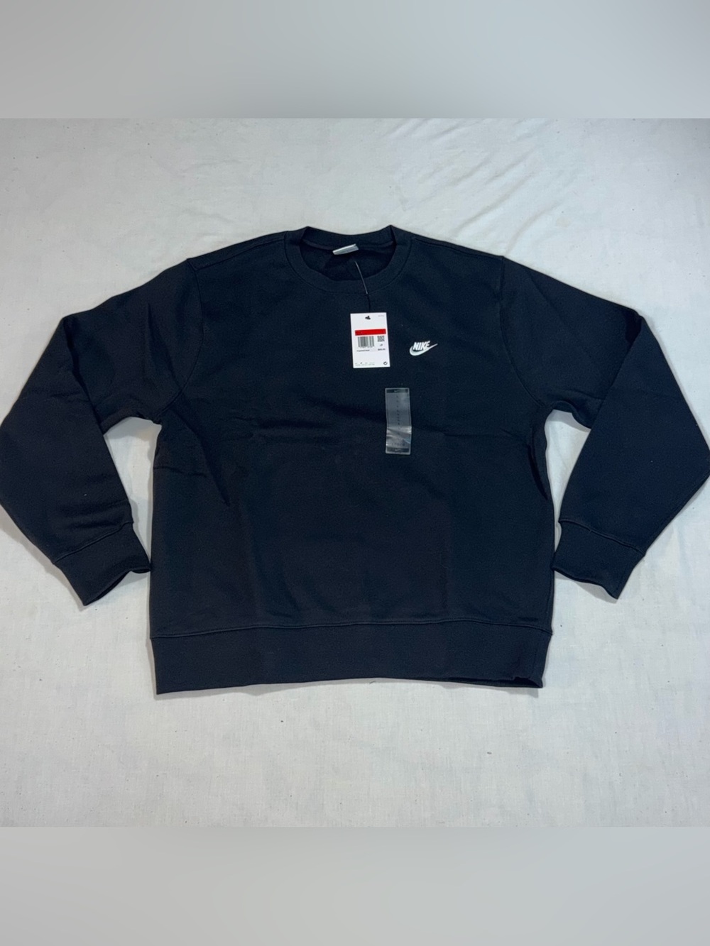 Nike Club Fleece Crewneck Sweatshirt Black Men’s Large NWT BV2662-010